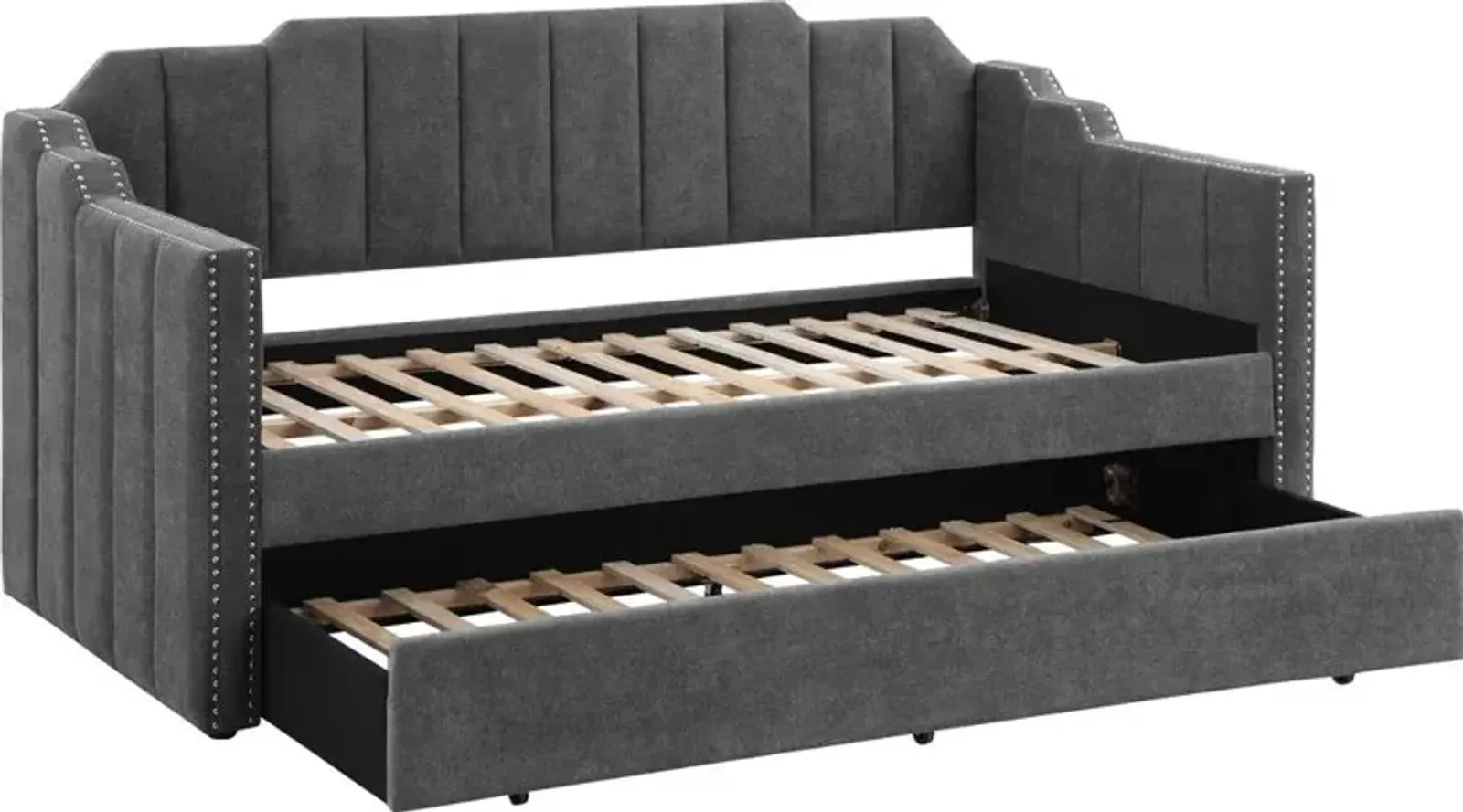 Coaster Kingston Upholstered Twin Daybed with Trundle Charcoal