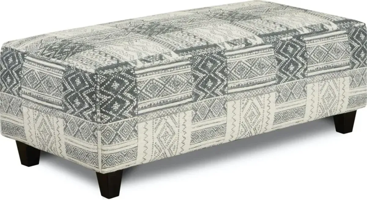 Fusion Handwoven Slate Tocam Adera Cocktail Ottoman