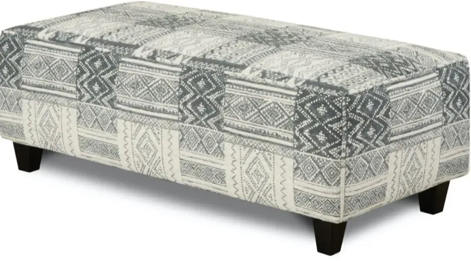 Fusion Handwoven Slate Tocam Adera Cocktail Ottoman