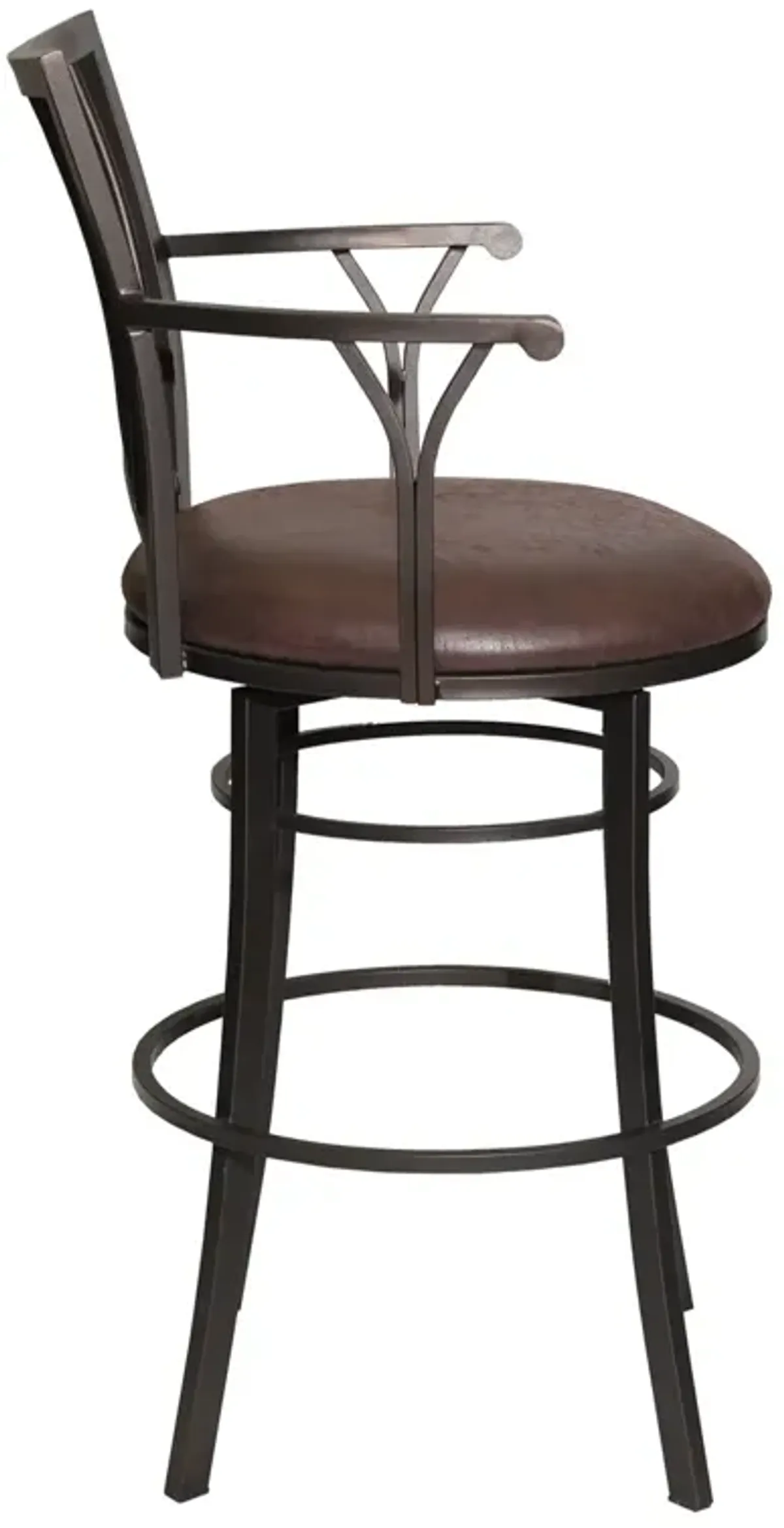 Steve Silver Bayview 30-Inch Upholstered Swivel Barstool Finished In Gun Metal Powder