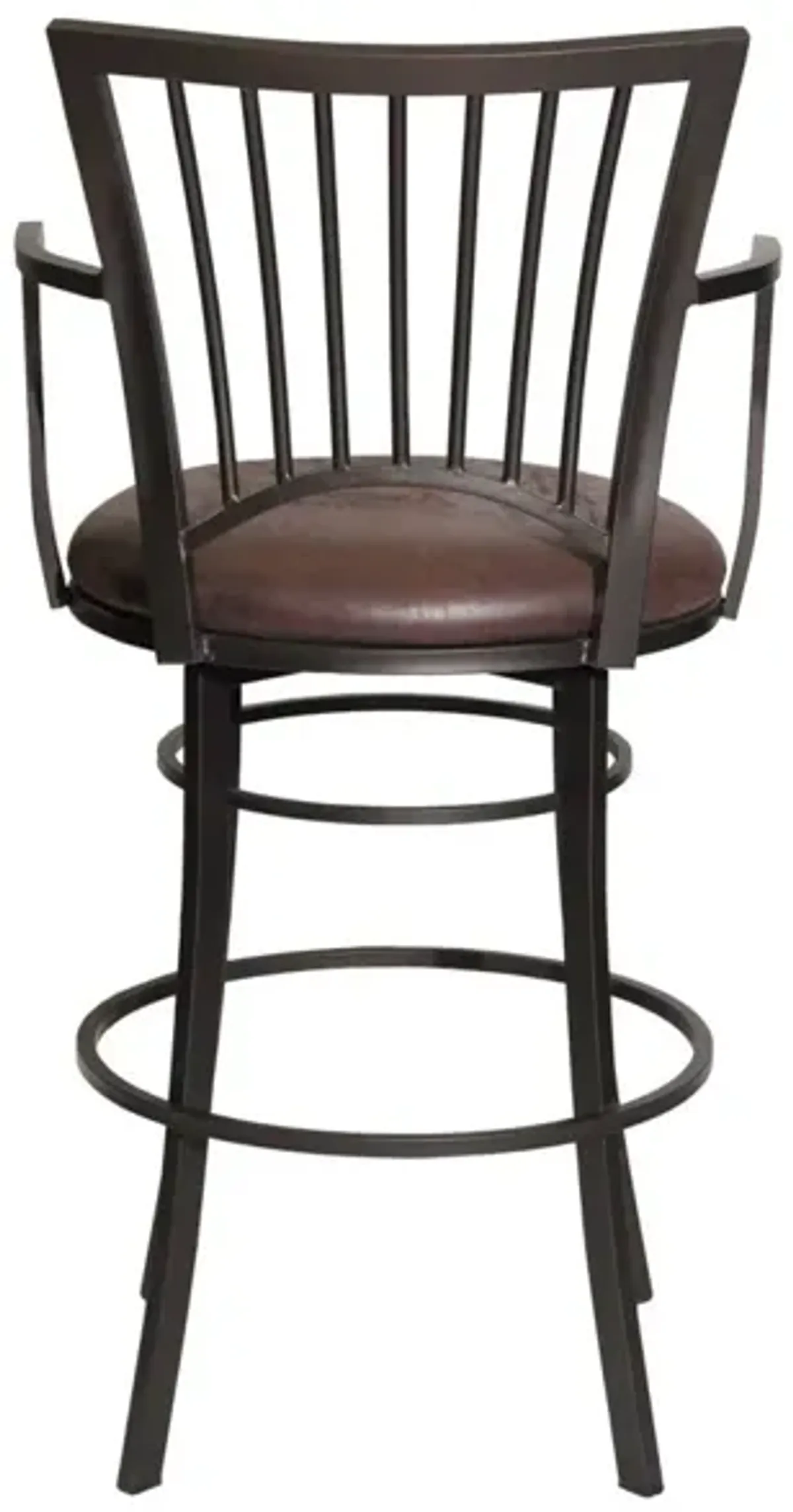 Steve Silver Bayview 30-Inch Upholstered Swivel Barstool Finished In Gun Metal Powder