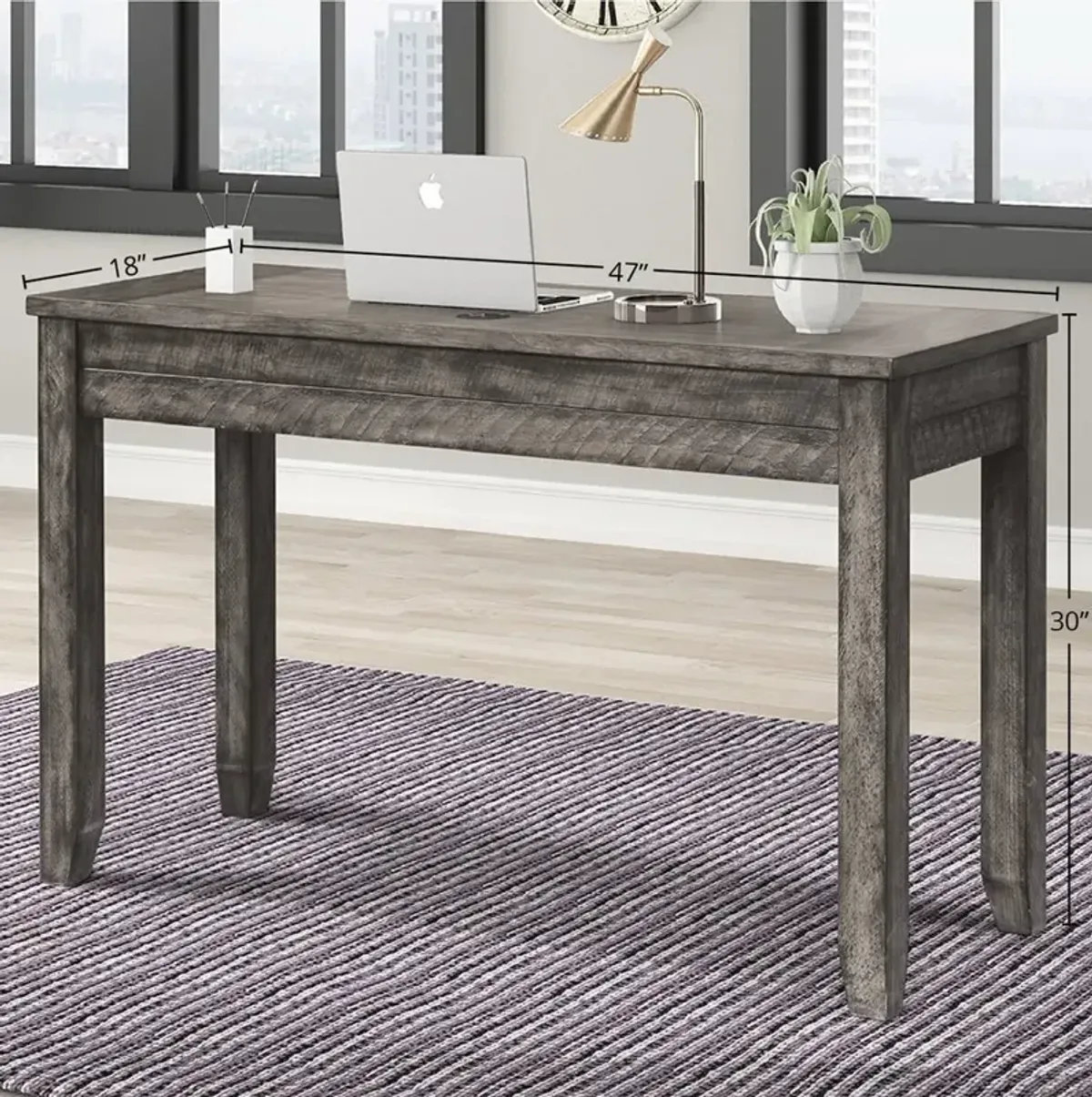 Parker House Tempe Collection 47 Inch Writing Desk Grey Stone