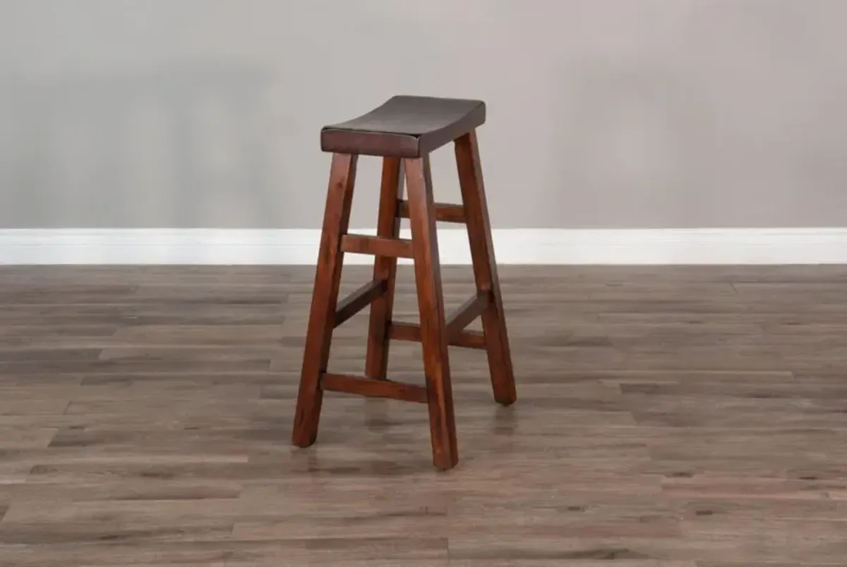 Sunny Designs Santa Fe Dark Chocolate 30 Inch Saddle Seat Stool Wood Seat