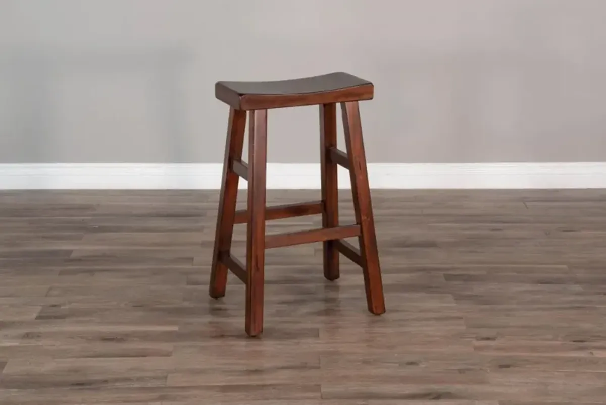 Sunny Designs Santa Fe Dark Chocolate 30 Inch Saddle Seat Stool Wood Seat