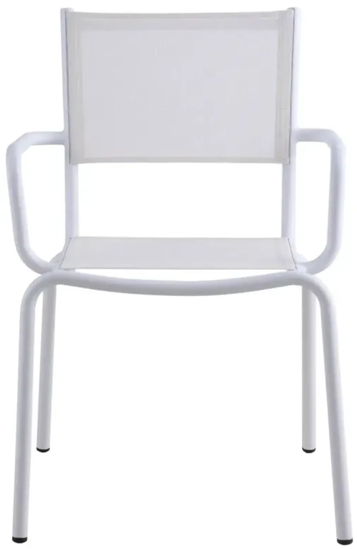 Chintaly Ventura White Outdoor Patio Arm Chair with Aluminum Frame