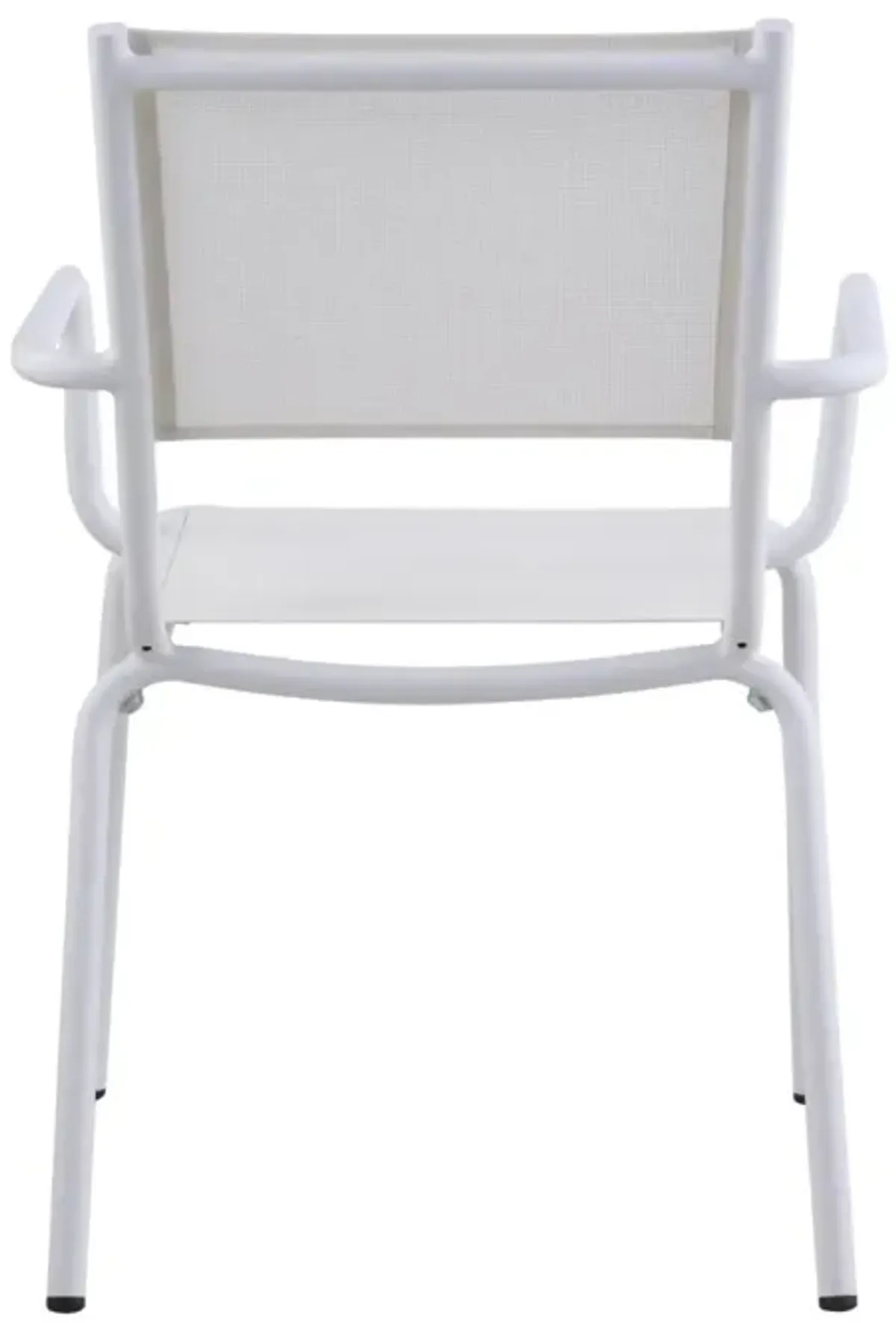 Chintaly Ventura White Outdoor Patio Arm Chair with Aluminum Frame