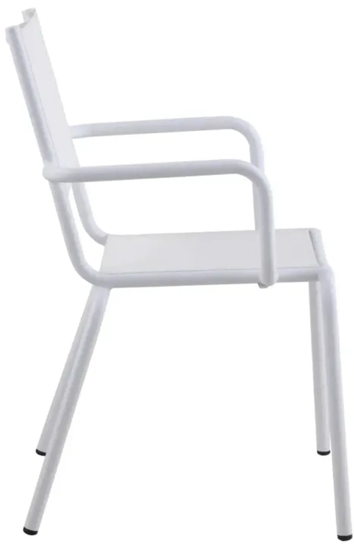 Chintaly Ventura White Outdoor Patio Arm Chair with Aluminum Frame