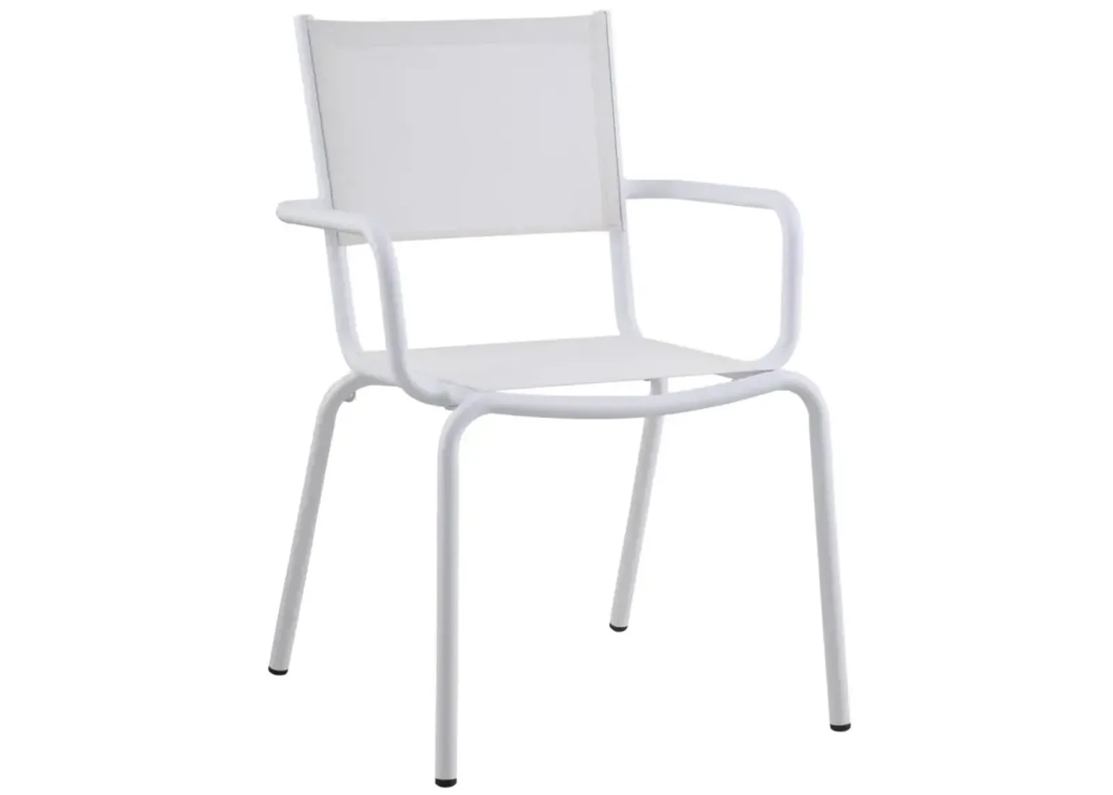 Chintaly Ventura White Outdoor Patio Arm Chair with Aluminum Frame