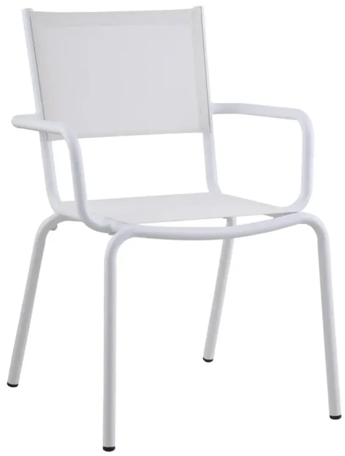 Chintaly Ventura White Outdoor Patio Arm Chair with Aluminum Frame