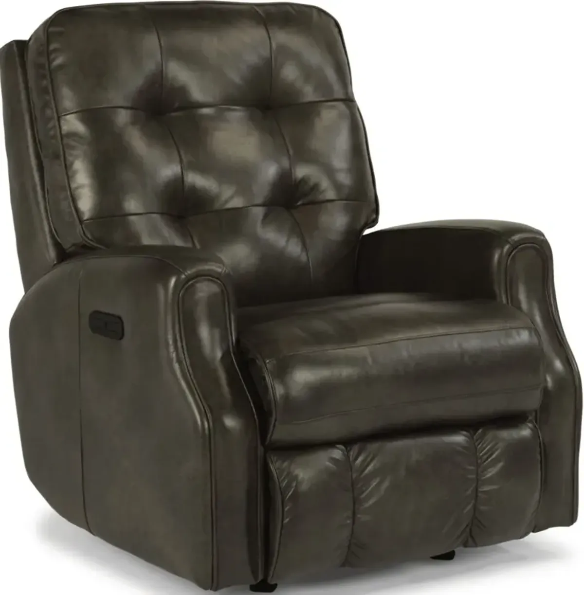 Flexsteel Devon Black Leather Power Rocking Recliner