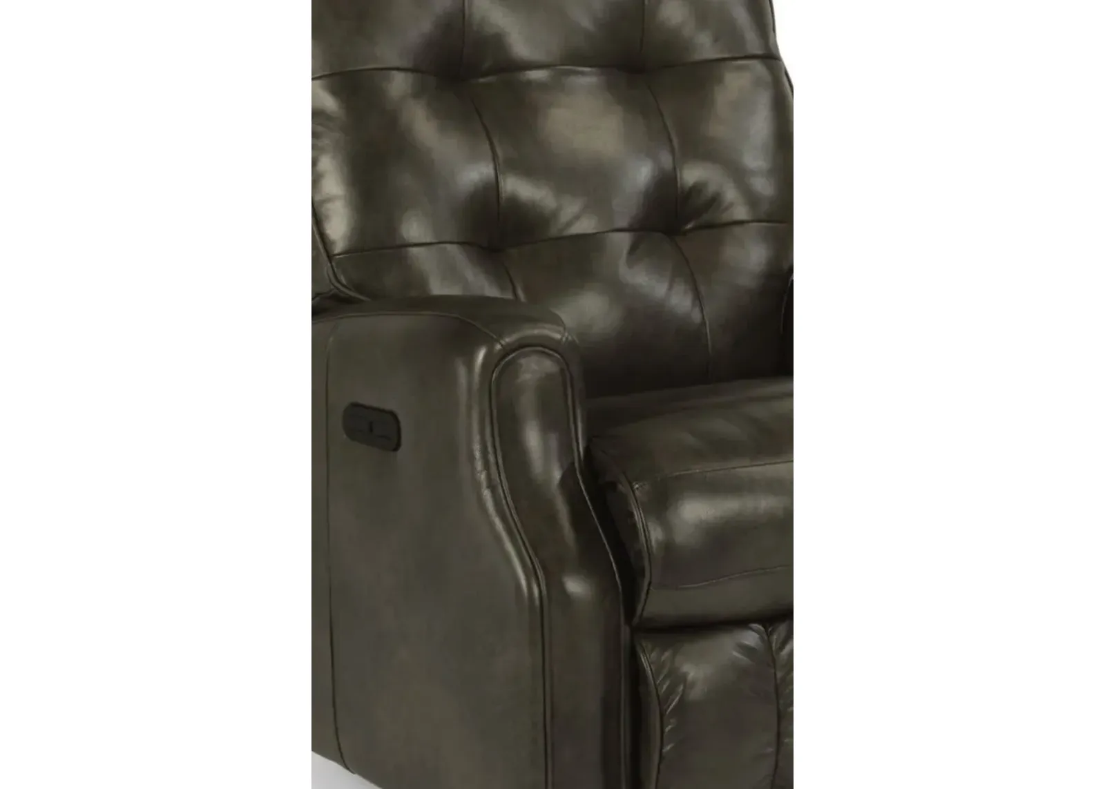 Flexsteel Devon Black Leather Power Rocking Recliner