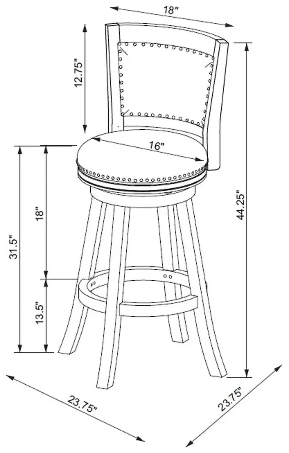 Linon Tift Gray Bar Stool