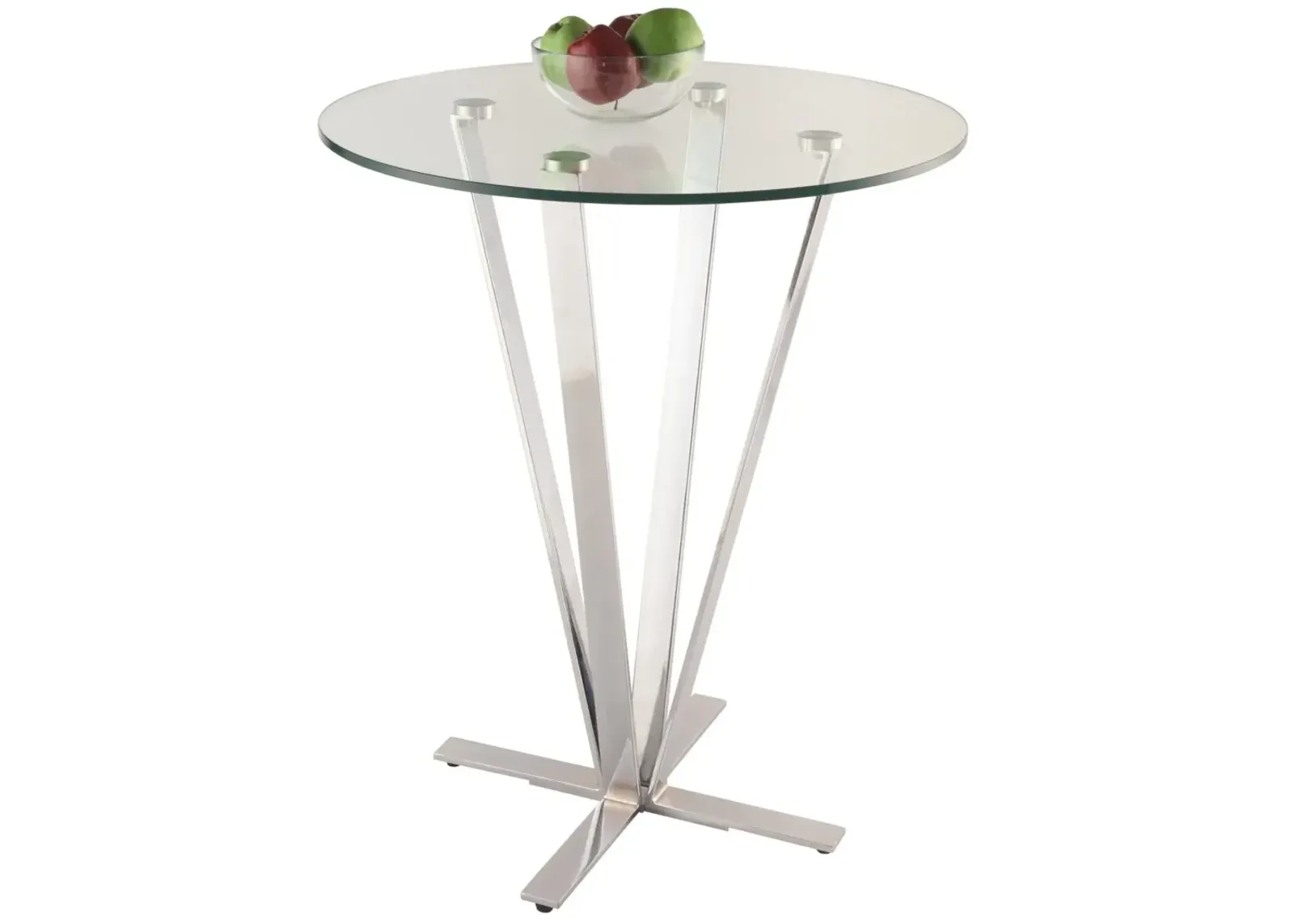 Chintaly Cortland Contemporary Glass Counter-Height Table with X-Shaped Base