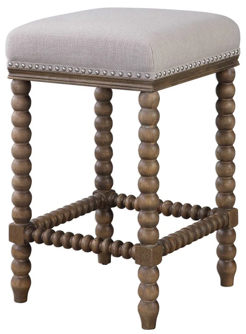 PRYCE SOFT IVORY COUNTER HEIGHT STOOL