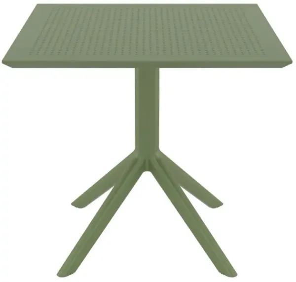 Compamia 31 Inch Outdoor Sky Square Dining Table Olive Green