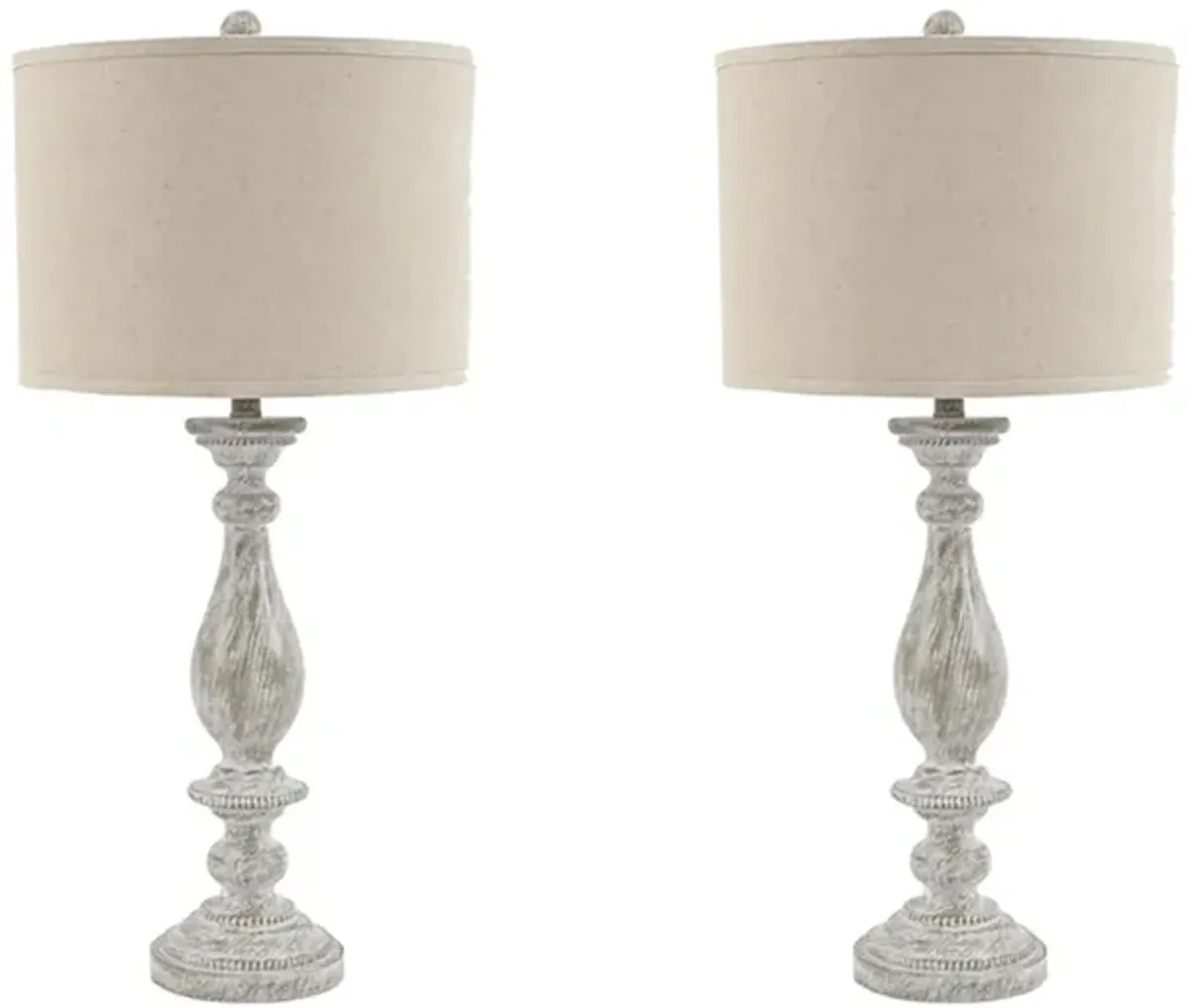 Ashley Bernadette Whitewash Table Lamp Set of 2