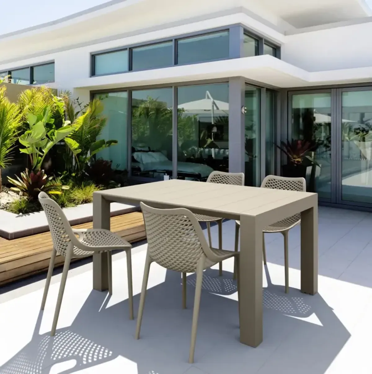 Compamia Air Extension Outdoor Dining Set 5-Piece Taupe