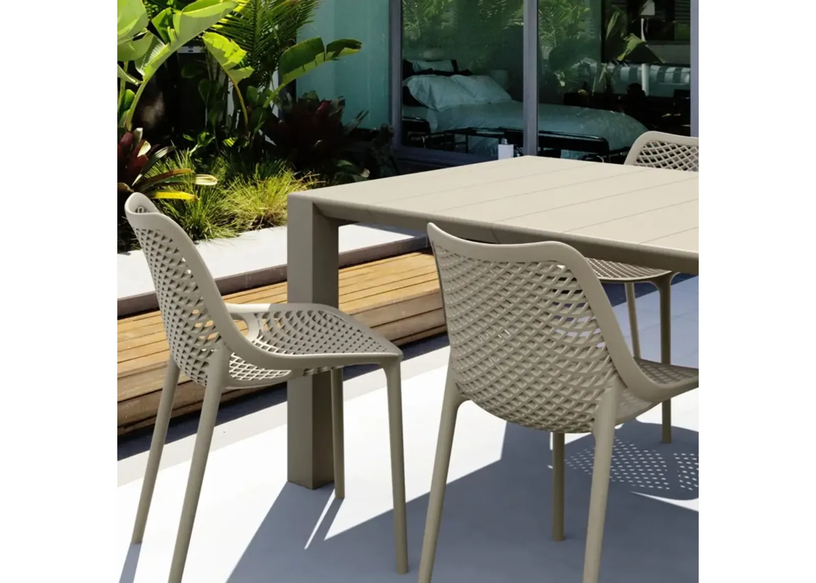 Compamia Air Extension Outdoor Dining Set 5-Piece Taupe