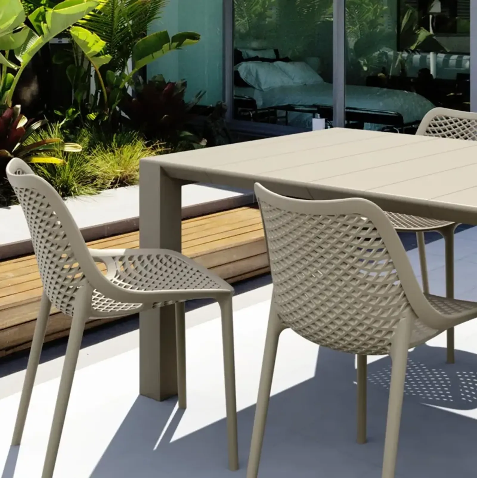 Compamia Air Extension Outdoor Dining Set 5-Piece Taupe