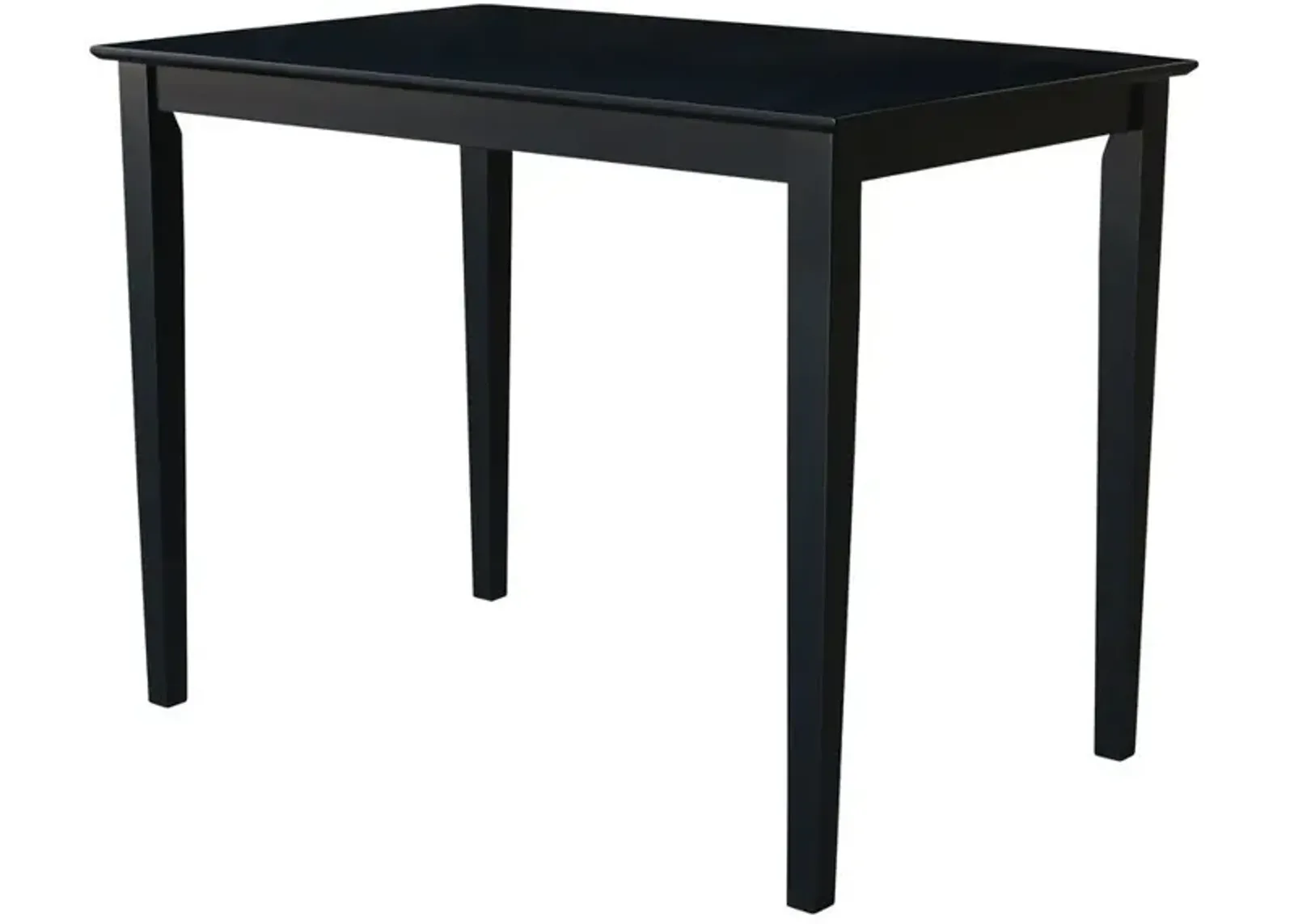 John Thomas Dining Essentials 30 Inch X 48 Inch Square Table with 36 Inch Shaker Legs in Black