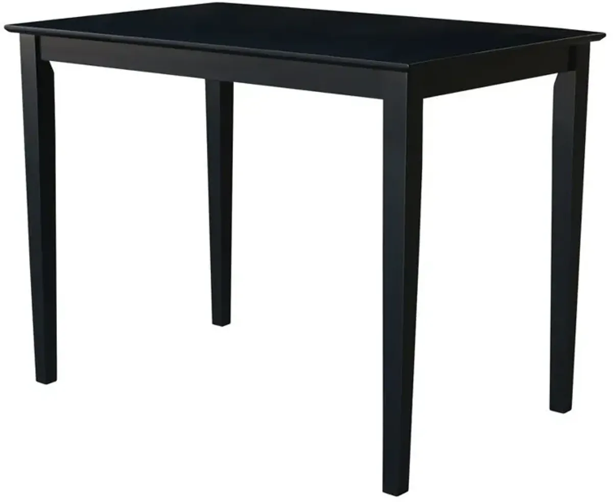 John Thomas Dining Essentials 30 Inch X 48 Inch Square Table with 36 Inch Shaker Legs in Black