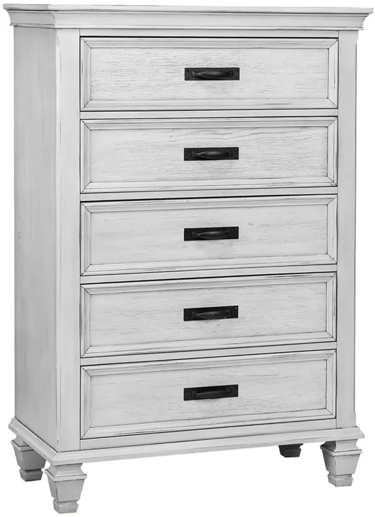 Coaster Franco 5-Drawer Bedroom Chest Distressed White