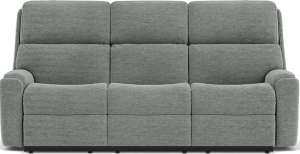 Flexsteel Rio Blue Arctic Reclining Sofa