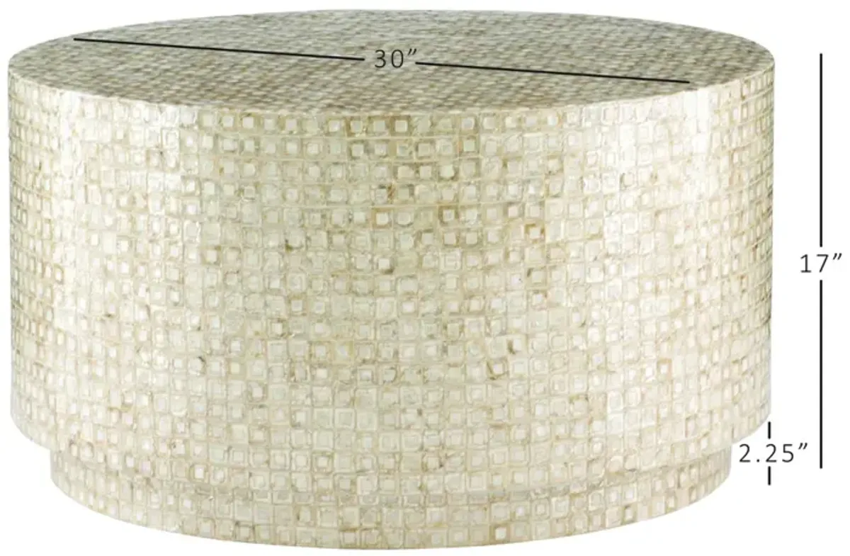 Linon Perrin Capiz Mosaic Coffee Table