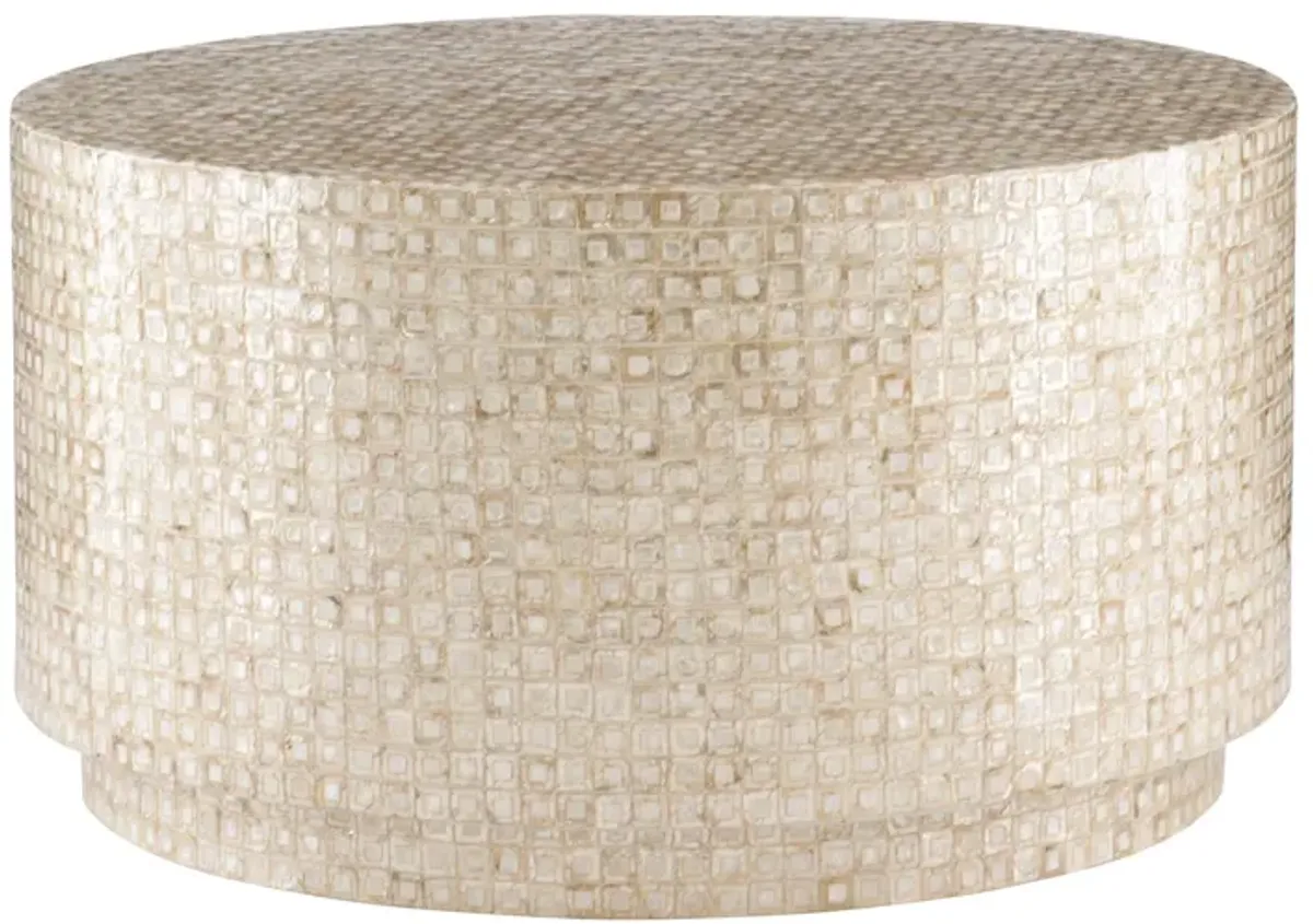 Linon Perrin Capiz Mosaic Coffee Table