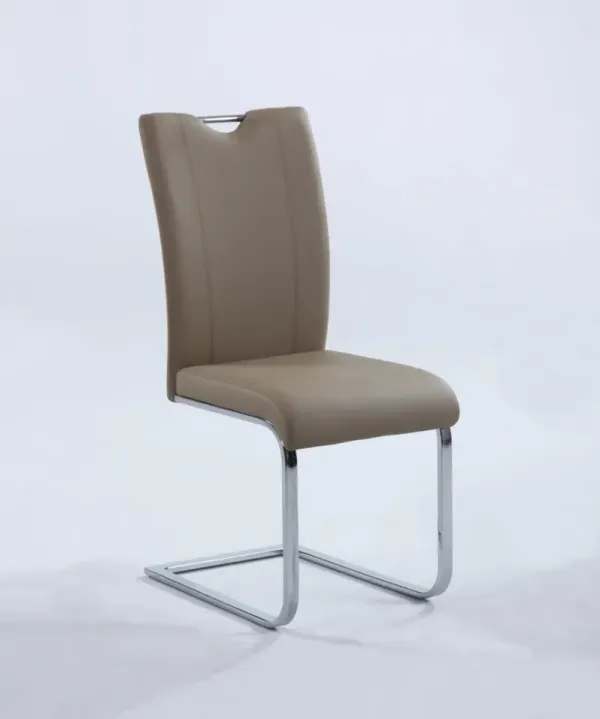 Chintaly Melissa Taupe Contemporary Handle-Back Cantilever Side Chair