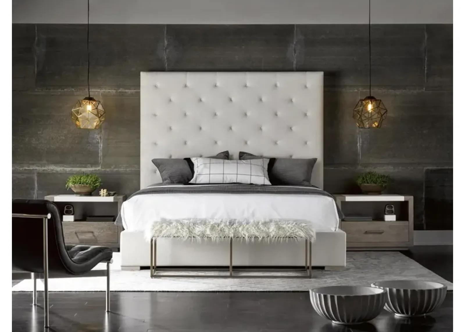 Universal Modern Brando Waltz/Quartz Upholstered California King Bed