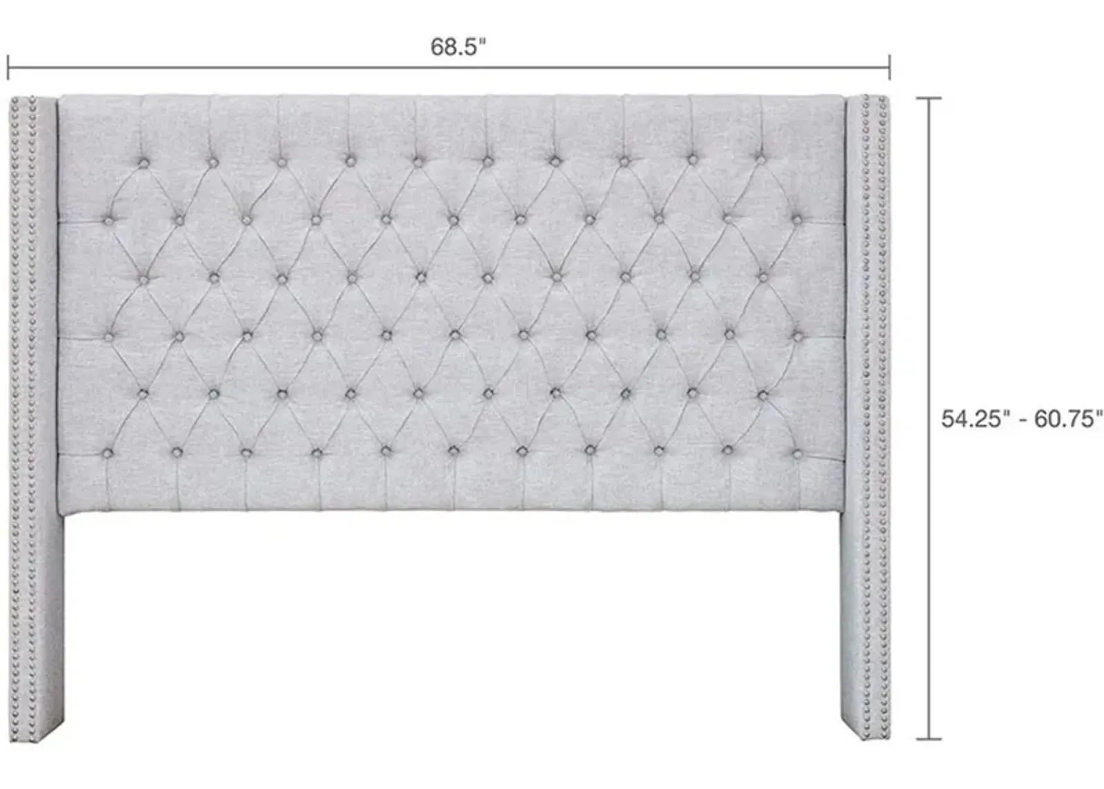 Olliix Madison Park Queen Grey Amelia Upholstery Headboard