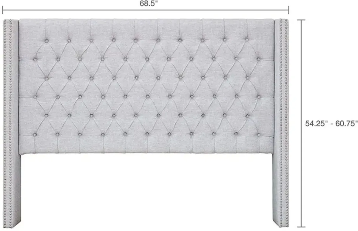 Olliix Madison Park Queen Grey Amelia Upholstery Headboard