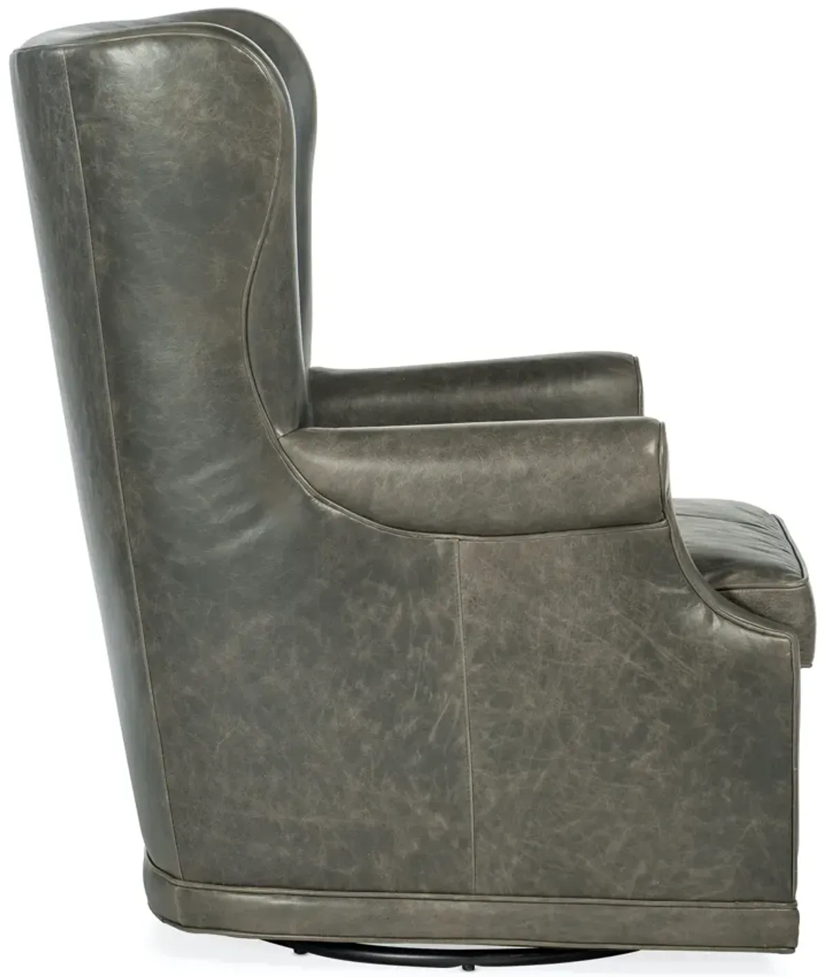 Hooker Furniture Mai Wing Bellaire Graige Swivel Club Leather Chair