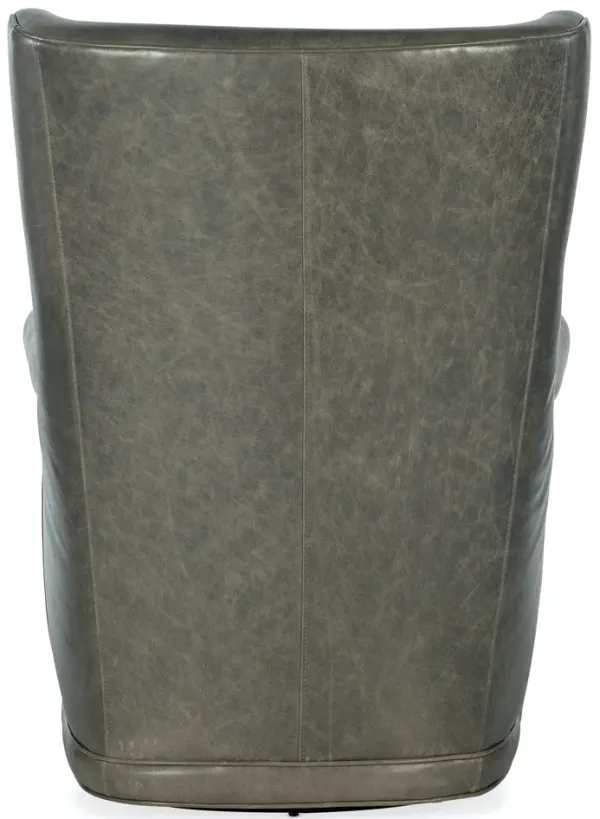 Hooker Furniture Mai Wing Bellaire Graige Swivel Club Leather Chair