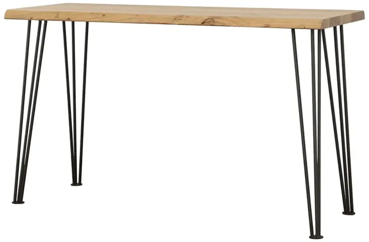 Coaster Zander Solid Wood Top Console Table Natural & Matte Black