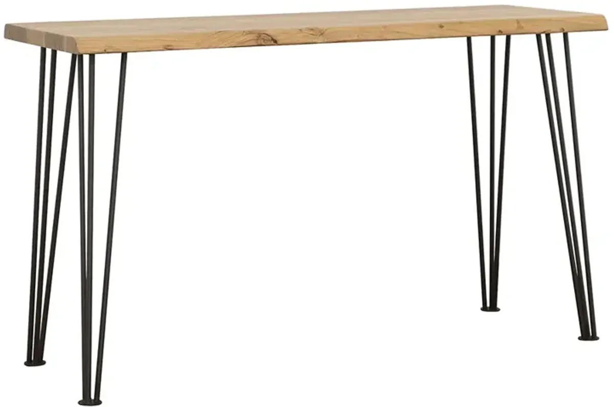 Coaster Zander Solid Wood Top Console Table Natural & Matte Black