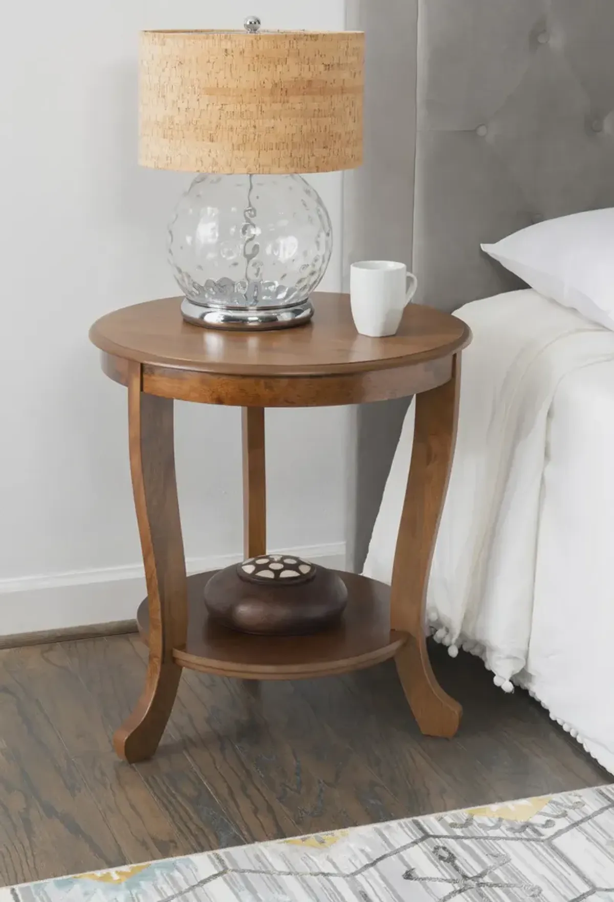 Powell Aubert Accent Side Table Hazelnut