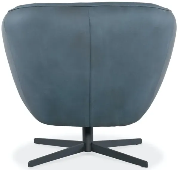 Hooker Furniture Mina Buckskin Navy Swivel Leather Chair