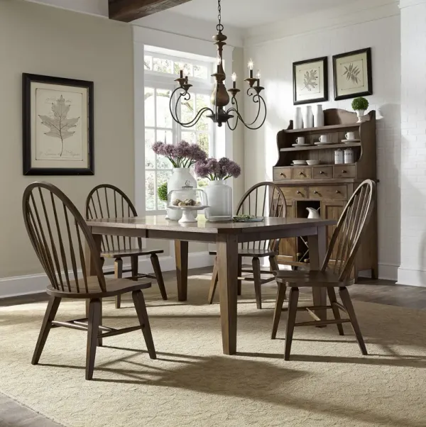 Liberty Furniture 5-Piece Tobacco & Black Rectangular Dining Table Set Hearthstone Ridge