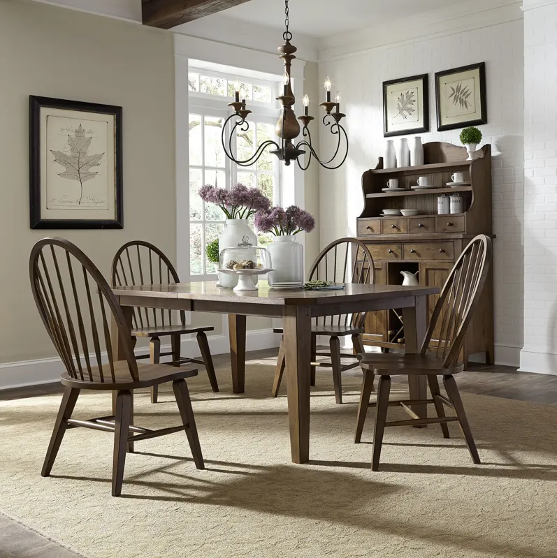 5 PIECE RECTANGULAR TABLE SET - HEARTHSTONE RIDGE