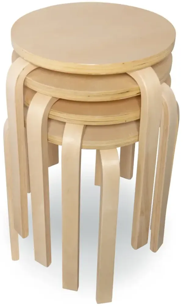 Linon 17 Inch Bentwood Stool Natural