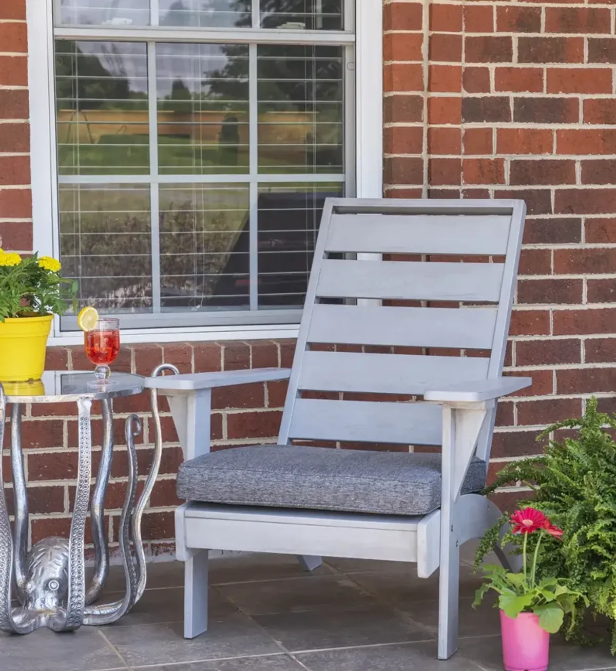 Linon Rockport Gray Outdoor Adirondack Chair