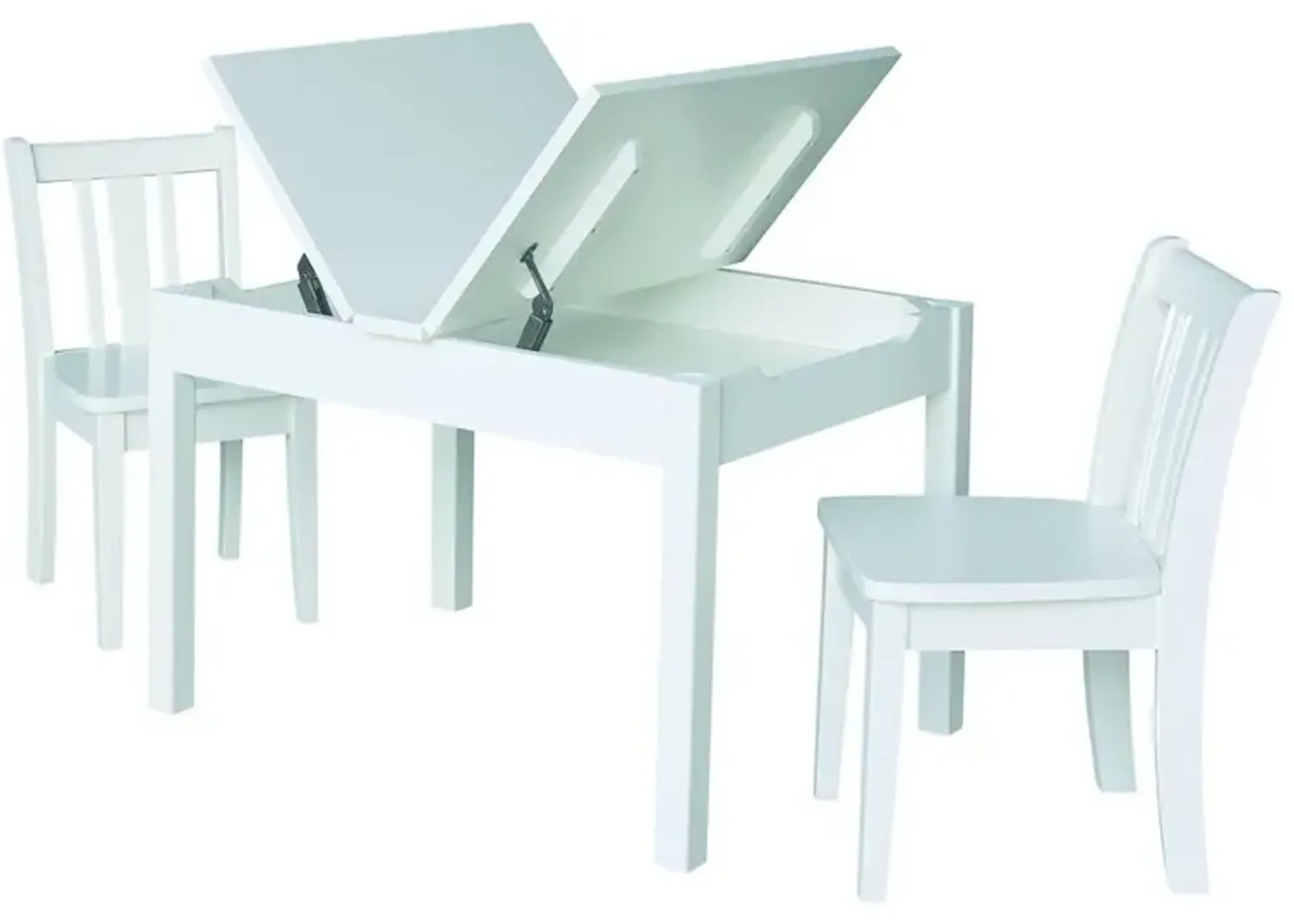 John Thomas Youth Mission Lift-Top Storage Table & Wood Chairs in White