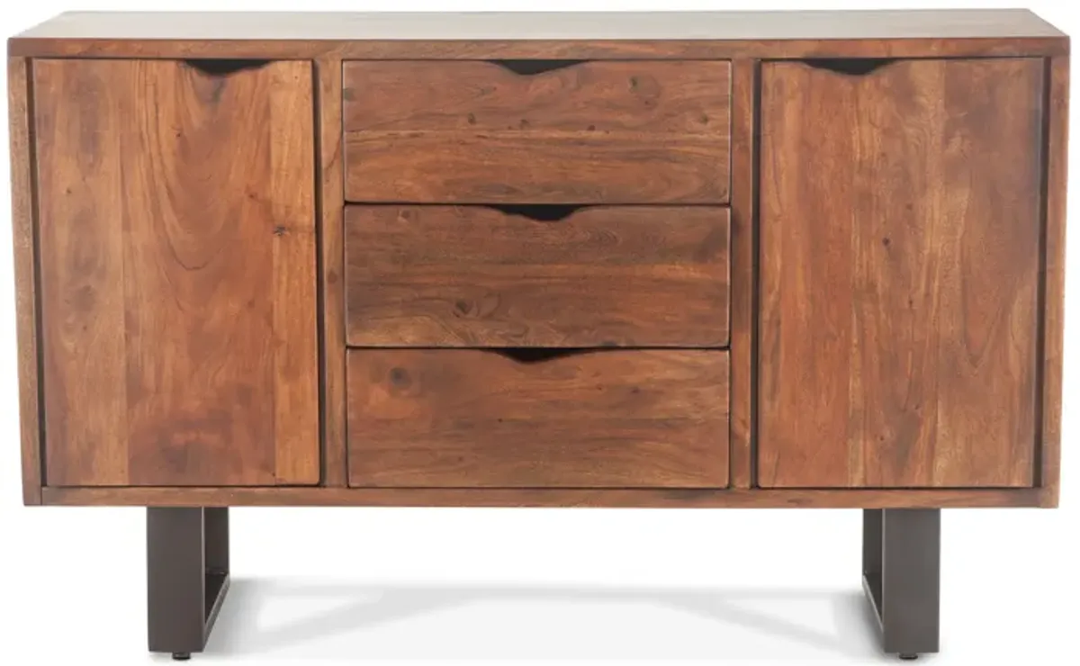 Home Trends Design Loft 54-Inch Acacia Wood Sideboard in Dark Walnut Finish