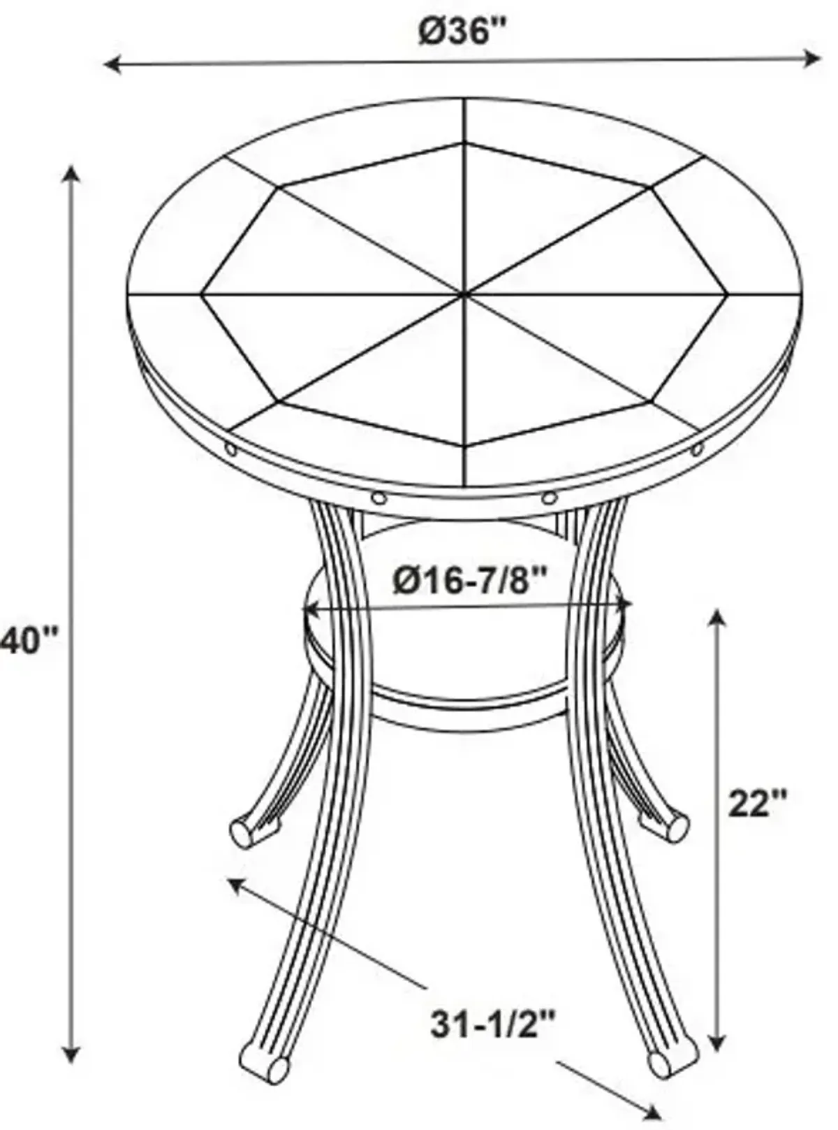 Powell Franklin Pub Table Pewter