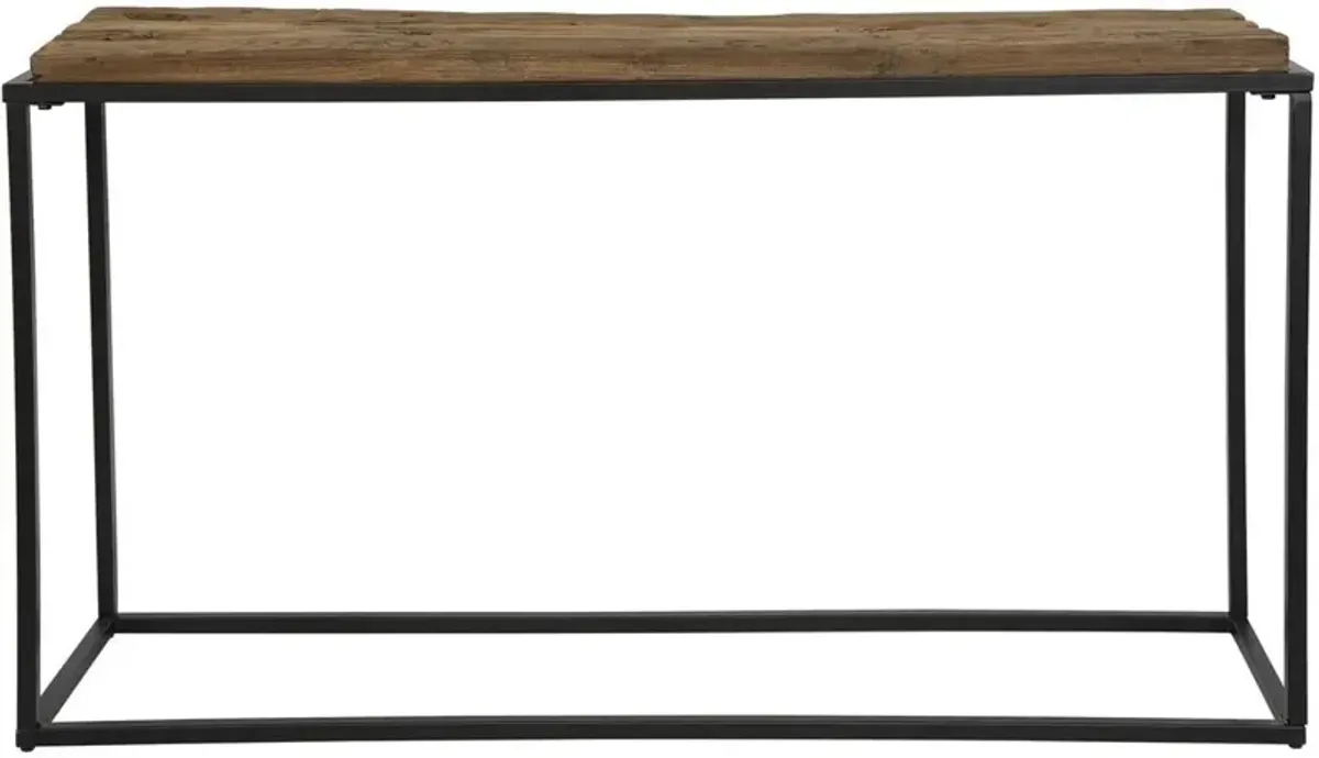 Uttermost Holston Satin Black Salvaged Wood Console Table