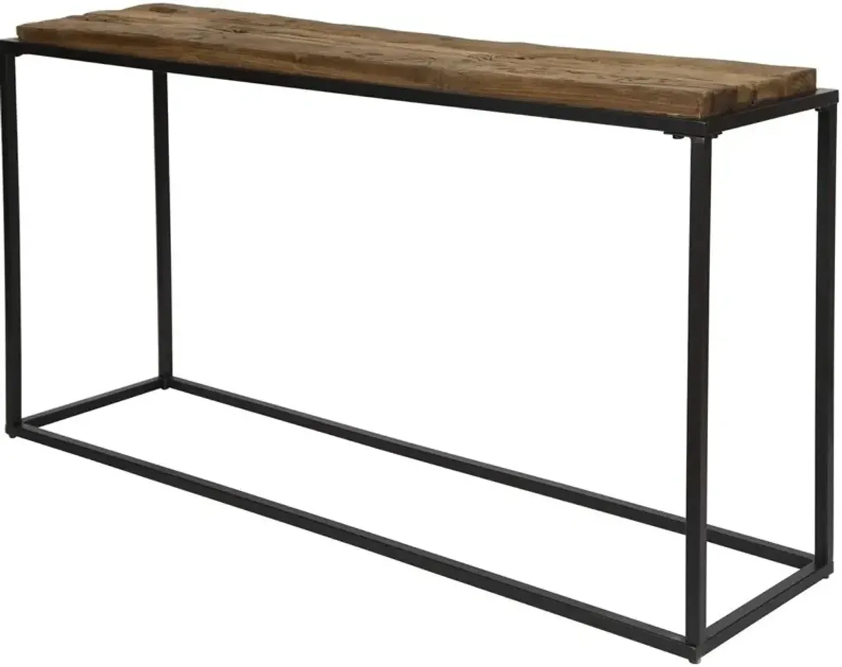 Uttermost Holston Satin Black Salvaged Wood Console Table