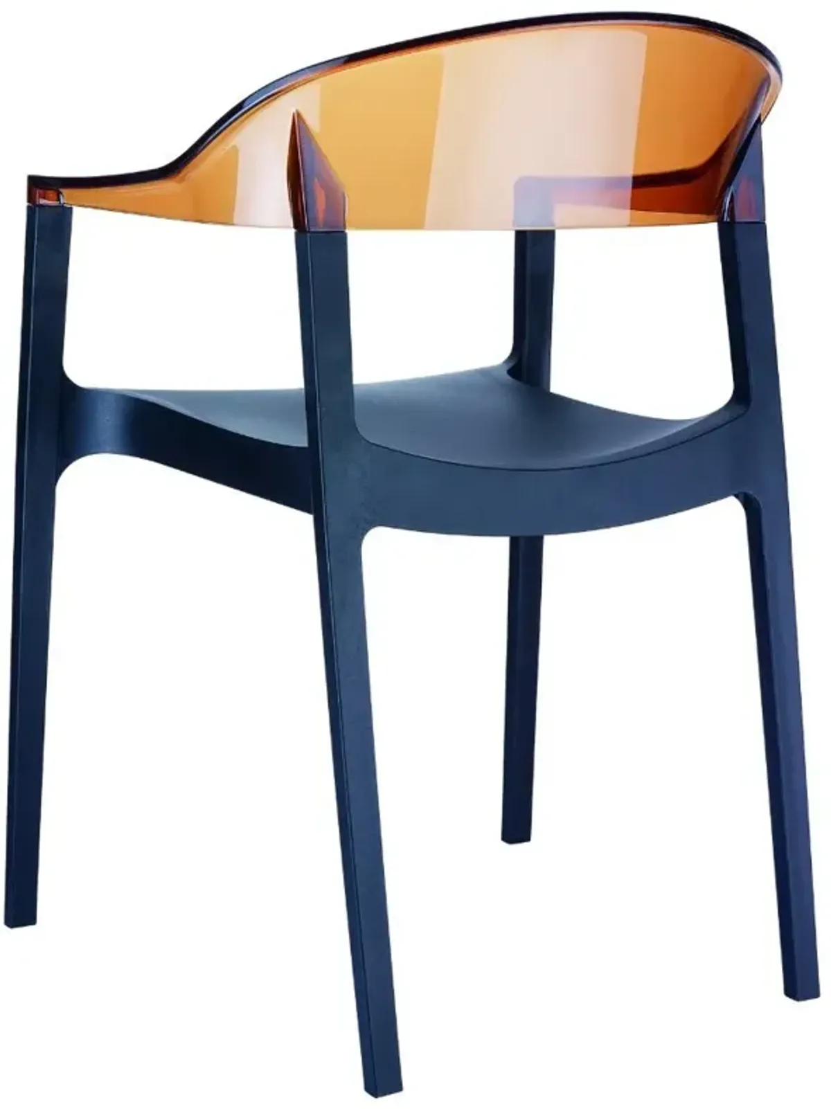 Compamia Carmen Modern Dining Chair Black Seat Transparent Amber Back