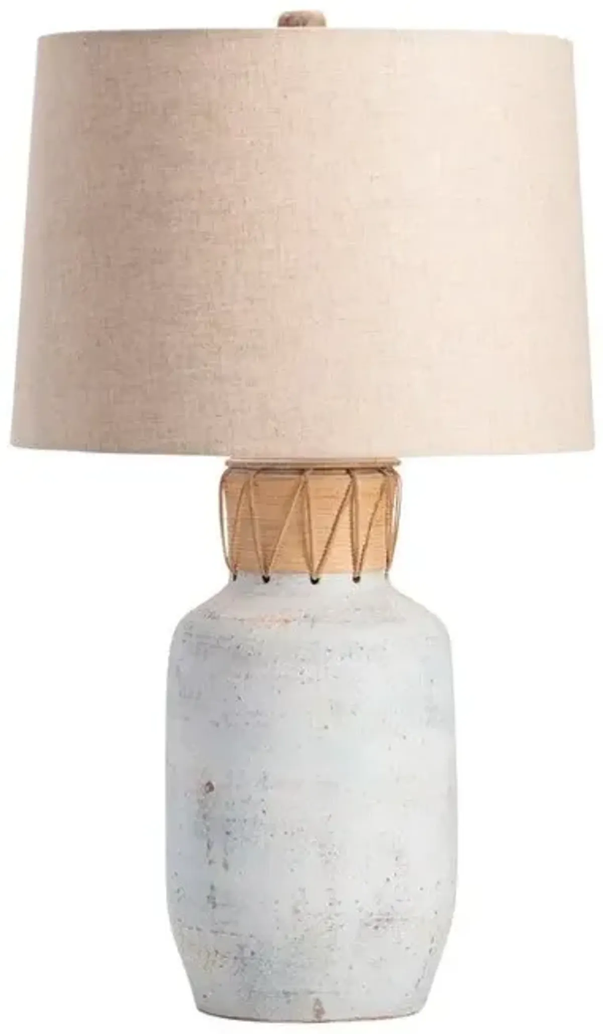 Crestview Isla Cane Beige/Brown/White Table Lamp